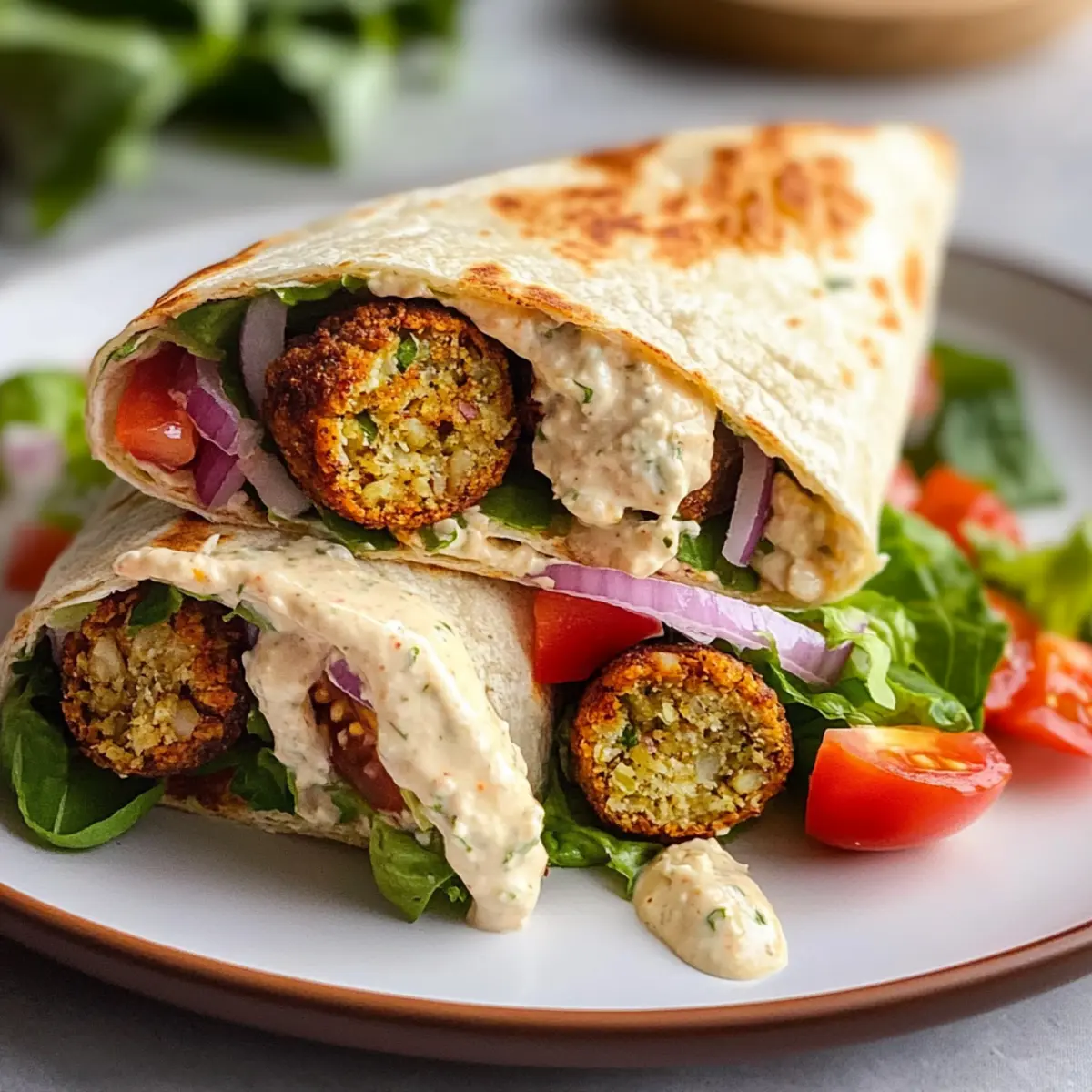 Falafel-Wrap mit leckerer Soße